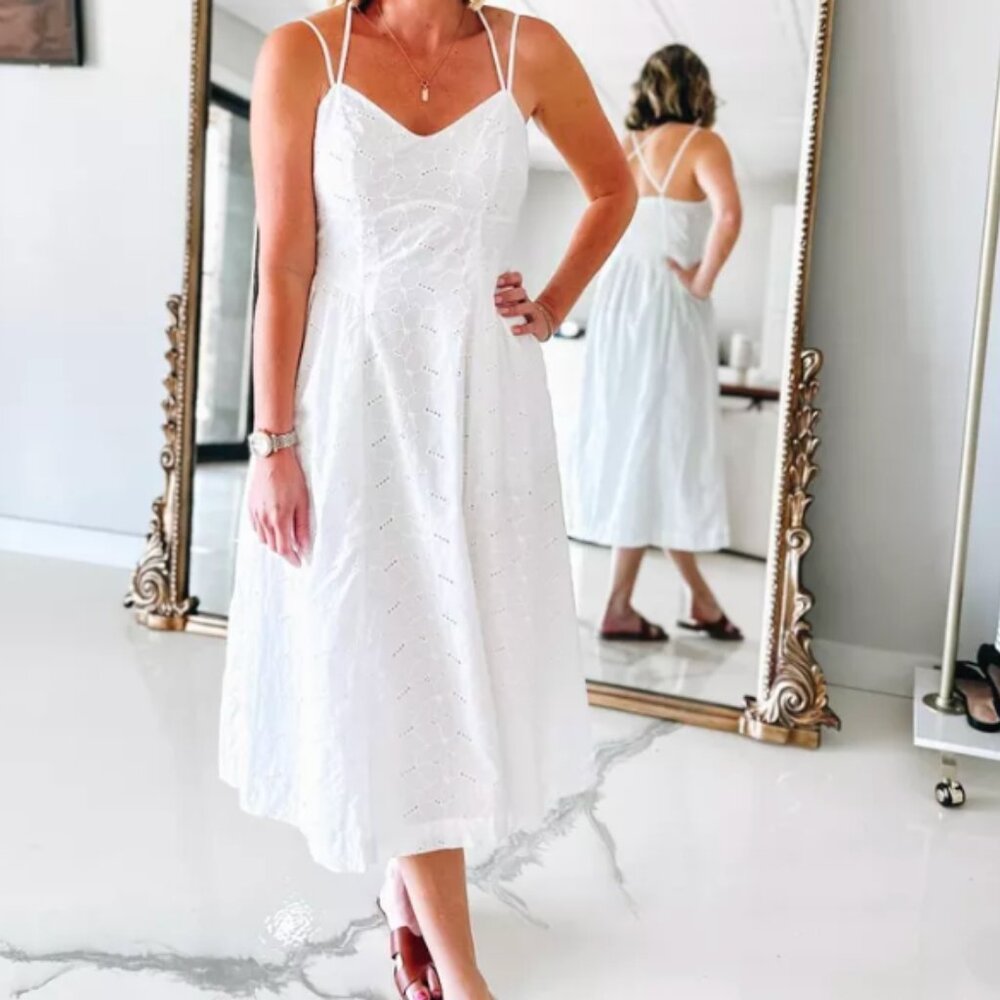 Women's Eyelet Midi Sundress - A New Day